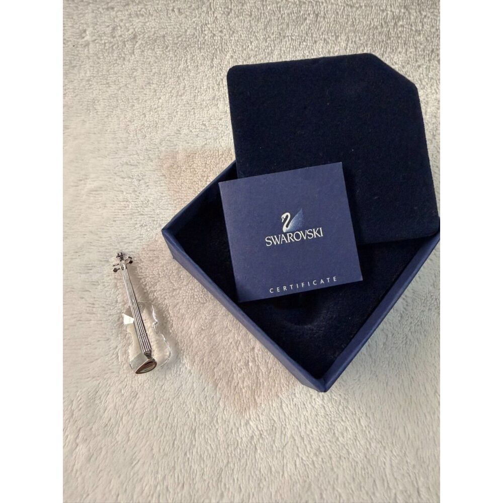 Swarovski Crystal Memories Mini Violin Figurine w/ Box Certificate Vintage